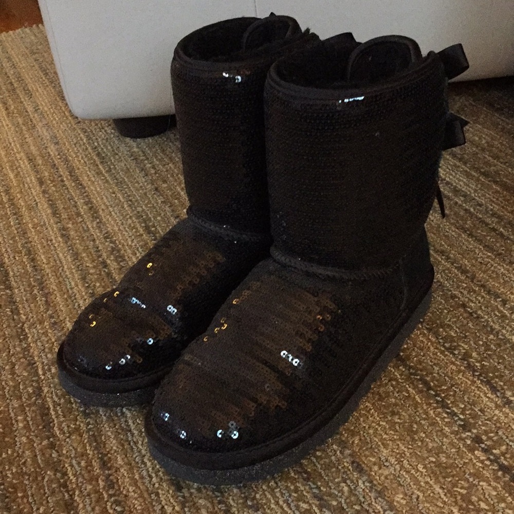 Black sequin Bailey UGG boots- like new!